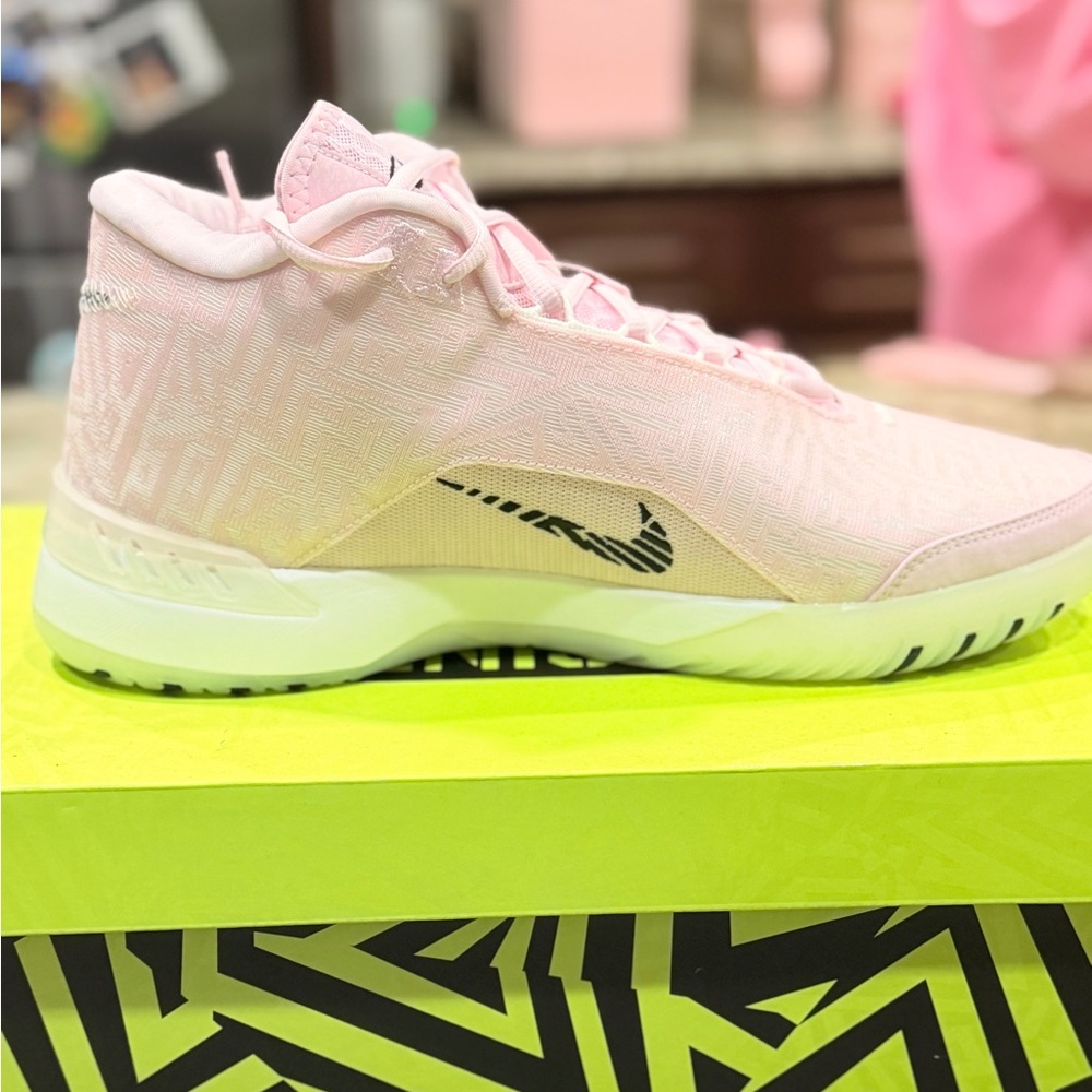 BNIB— LBJ Nike Men /Women Light Pink Athletic Sneakers 12M/13.5W